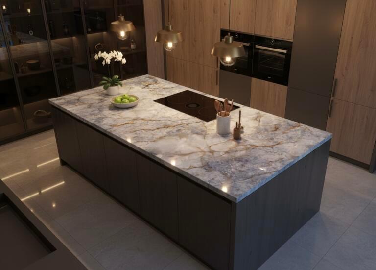 Granit Top Table Dapur Anti-Api dan Tahan Banting